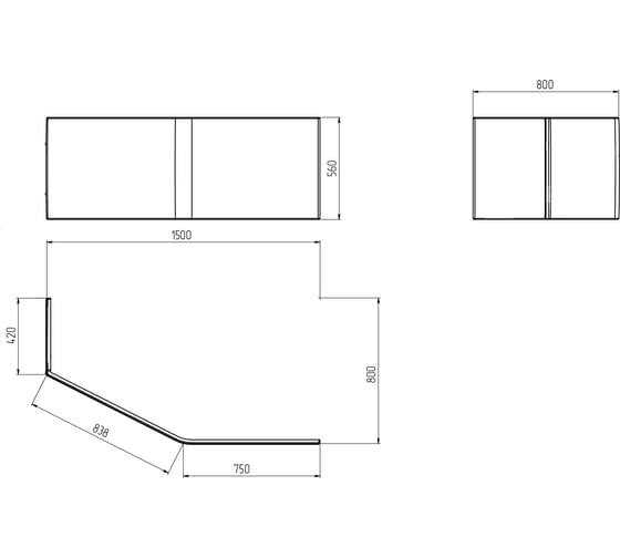Панель боковая 1Marka DEEP 150x80 L/R 02ди1580б