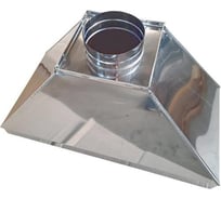 Зонт вытяжной прямоугольного сечения ВЕНТЕКА тип 2, 1200x1200-600-100/350x350/Ф250-80, лист.нерж. AISI 304, 0.70, отбортовка 180-7990000012116