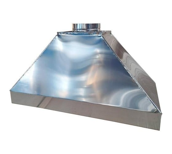 Зонт вытяжной прямоугольного сечения ВЕНТЕКА тип 2, 1200x1200-600-100/300x300/Ф200-80, лист.нерж. AISI 430, 0.70, отбортовка 180-7990000009185