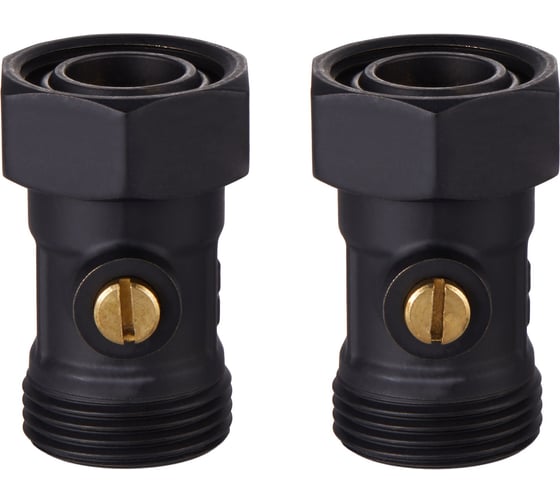 Набор нижнего подключения ROYAL THERMO прямой, раздельный 3/4x3/4ЕК (черный) НС-1559435