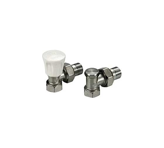 Комплект ручной для отопительного прибора Giacomini R705K, 1/2” - угловой: Клапан ручной угловой, угловой отсечной клап GIA R705KX003