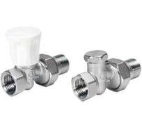 Комплект ручной для отопительного прибора Giacomini R706K, 1/2” - прямой: Клапан прямой ручной, Клапан отсечной прямой GIA R706KX003