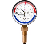 Термоманометр Росма ТМТБ-41Р.2 (0-120С) (0-1МПа) G1/2 2.5, ДК 100мм, длина клапана 64мм D070-03298