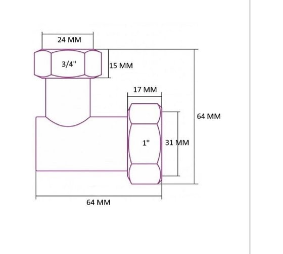 Уголок SMT г/г 1x3/4 для п/с 2 шт/кор SMT2740SST1005