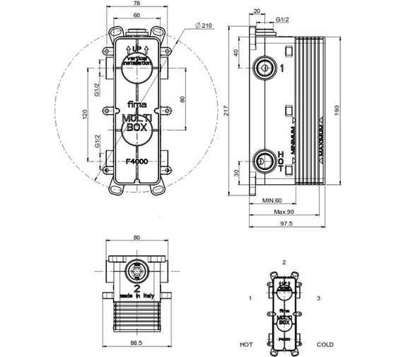 Внутренняя часть смесителя Fima Carlo Frattini FIMABOX F4000