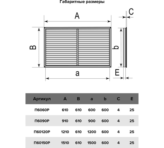 Экран радиаторный ERA ПР фланец 600x900 мм, пластик Gray П6090Р серый