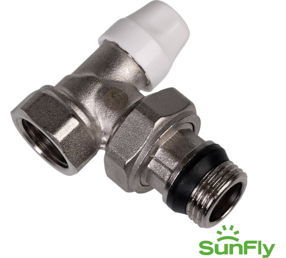 Клапан запорно-балансировочный для радиатора SUNFLY угловой, с уплотнением 1/2 (XF60618G-12) SF0343204