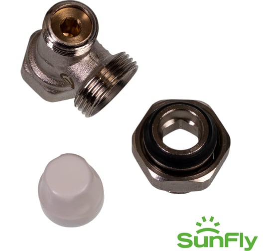 Клапан запорно-балансировочный для радиатора SUNFLY угловой, с уплотнением 1/2 (XF60618G-12) SF0343204