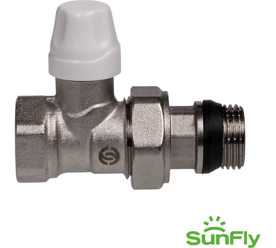 Клапан запорно-балансировочный для радиатора SUNFLY прямой, с уплотнением 1/2 (XF60258G-12) SF0343242