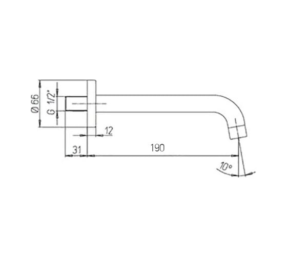 Настенный излив Paini 78PW207CAN19 Cox 19см, брашированный никель PVD 61896
