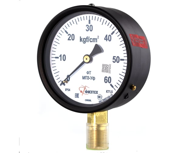 Манометр ПО Физтех, АО МП3-Уф 0-60 кгс/см2 кт.1,5 d.100 IP54 M20_1,5 РШ 4687206463448 1