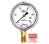 Манометр виброустойчивый Физтех ДМ8008-ВУф 0-10 кгс/см2 кт.1,0 d.100 IP54 M20_1,5 РШ, Глицерин 4687206463653