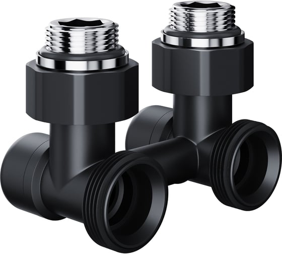 Узел нижнего подключения ROYAL THERMO Design угловой 1/2x3/4 EK (черный) НС-1701228