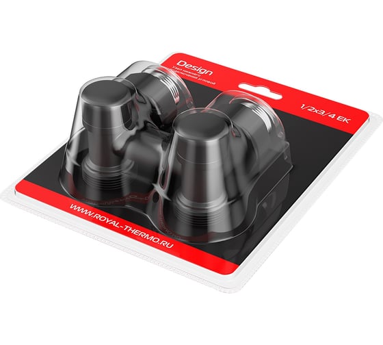 Узел нижнего подключения ROYAL THERMO Design угловой 1/2x3/4 EK (черный) НС-1701228