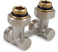 Угловой Н-образный клапан для нижнего подключения Primoclima Armature 3/4x1/2, никель PC3412HA