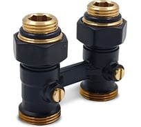 Прямой Н-образный клапан для нижнего подключения Primoclima Armature 3/4x1/2, черный матовый PCC3412SMB