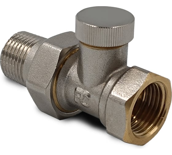 Запорный клапан прямой Primoclima Armature 1/2, никелированный PC1212RS