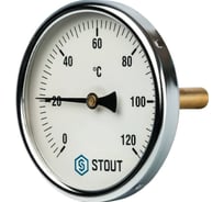 Термометр биметаллический STOUT SIM-1001-105015 с погружной гильзой, корпус RG0094NU9EUF2M