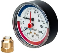 Термоманометр аксиальный в комплекте с автоматическим STOUT SIM-1005-800615 RG0094NU9EUEST