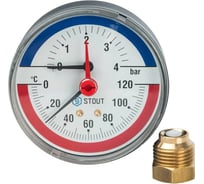 Термоманометр аксиальный в комплекте с автоматическим STOUT SIM-1005-800415 RG0094NU9EUESS