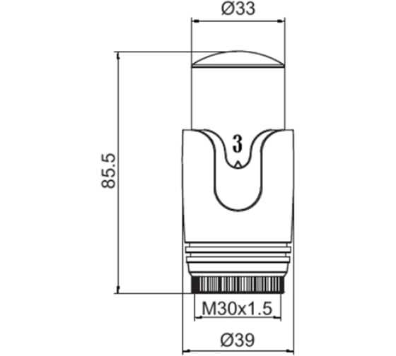 Термостатическая головка Primoclima Armature Trend, М30x1,5, черный матовый PCHEADSMB