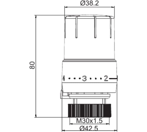 Термостатическая головка Primoclima Armature Mini, М30x1,5, белый PCHEAD15W