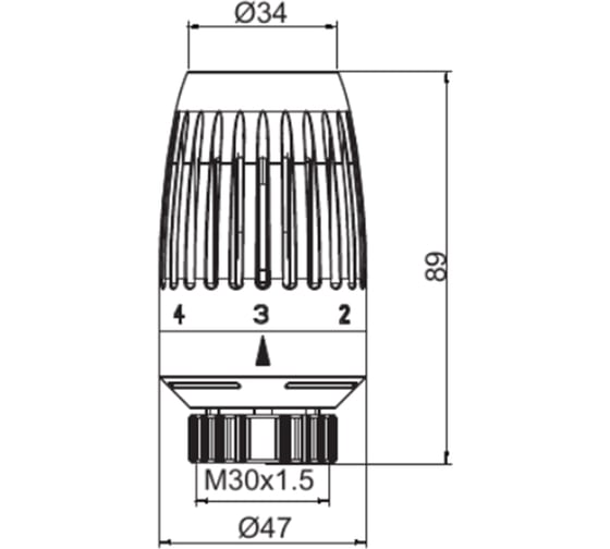 Термостатическая головка Primoclima Armature Fly, М30x1,5, белый PCHEADGW