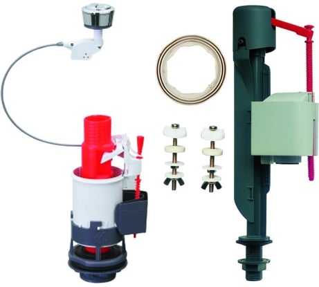 Двухкнопочная арматура WIRQUIN "MW" c заливным клапаном "Jollyfill" донный, пластик 10975007