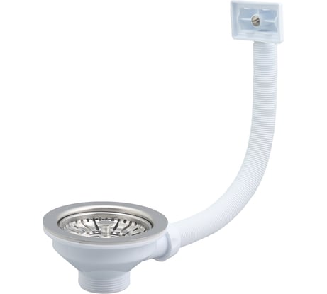 Выпуск для мойки WIRQUIN D 90, из нержавеющей стали с прямоугольным переливом 30717337