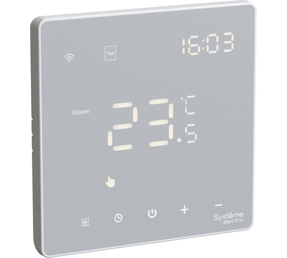 Термостат Systeme Electric Wi-Fi электронный для теплого пола ARTGALLERY, 16A, в сборе, БЕЛЫЙ GAL000138