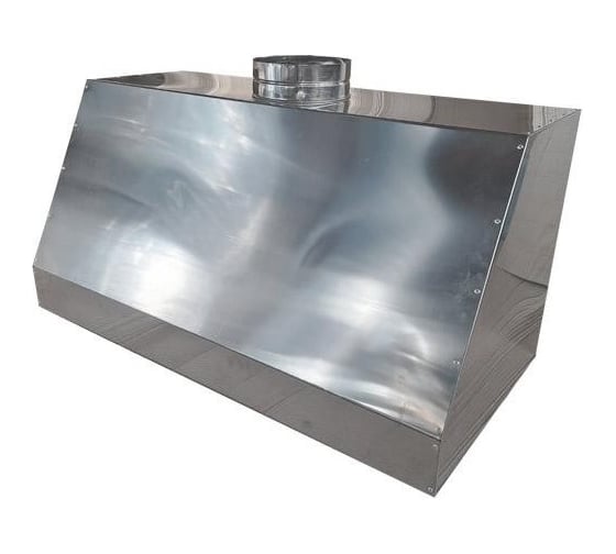 Зонт вытяжной прямоугольного сечения ВЕНТЕКА тип 6 - 1200x600-500-100/1200x300/Ф160-80 Лист.нерж. (AISI 304) 0.70 _отбортовка/-_ 181-7990000012208