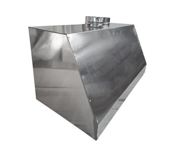 Зонт вытяжной прямоугольного сечения ВЕНТЕКА тип 6 - 1200x600-500-100/1200x300/Ф100-80 Лист.нерж. (AISI 304) 0.70 _отбортовка/-_ 181-7990000012178