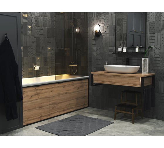Экран для ванны 1Marka 180 Grunge Loft Дуб вотан Ц0000024327