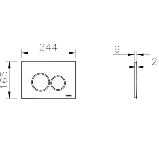 Панель смыва Vitra Origin глянцевый черный 740-2450