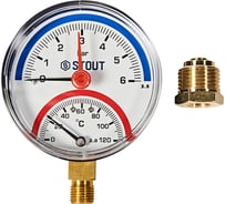 Термоманометр радиальный в комплекте с автоматическим STOUT SIM-1006-800615 RG0094NU9EUET0