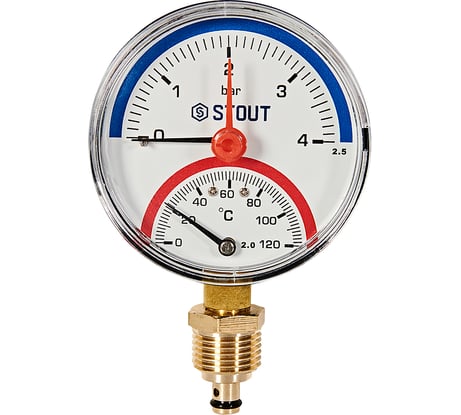 Термоманометр радиальный в комплекте с автоматическим STOUT SIM-1006-800415 RG0094NU9EUESV
