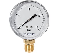 Манометр радиальный STOUT SIM-1010-801615 корпус Dn 80 мм 1/2, 0...16 бар RG0094NU9EUE82