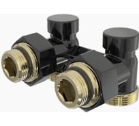 Узел подключения для радиатора VIVALDO черный, угловой, мультифлекс 50 мм, 3/4 НГ (1/2 НР) х 3/4 НР AHRV-BL