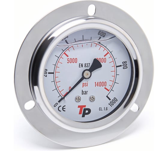 Манометр гидравлический Урдюга D63 мм 0-1000 bar 1/4BSP TP фланцевый МГВФ1000 1