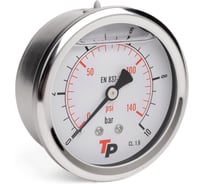 Манометр гидравлический виброустойчивый Урдюга D63 мм, 0-4 bar, 1/4BSP TP осевой МГВО4