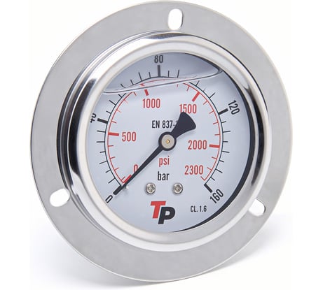 Манометр гидравлический Урдюга D63 мм, 0-160 bar, 1/4BSP TP фланцевый МГВФ160