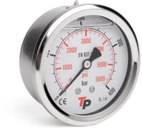 Манометр гидравлический виброустойчивый Урдюга D63 мм, 0-315 bar, 1/4BSP TP осевой МГВО315