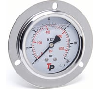 Манометр гидравлический Урдюга D63 мм, 0-60 bar, 1/4BSP TP фланцевый МГВФ60