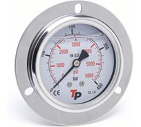 Манометр гидравлический Урдюга D63 мм, 0-400 bar, 1/4BSP TP фланцевый МГВФ400