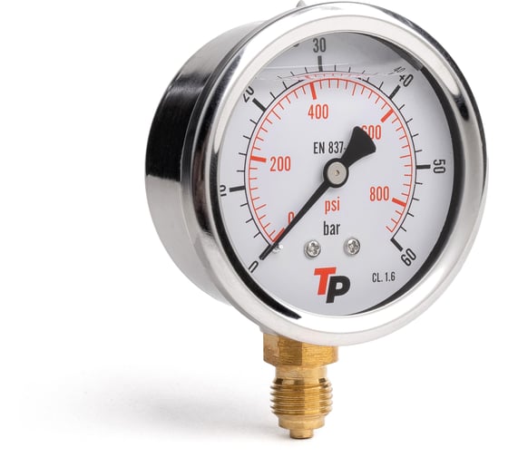 Манометр гидравлический виброустойчивый Урдюга D63 мм, 0-40 bar, 1/4BSP TP радиальный МГВР40 1