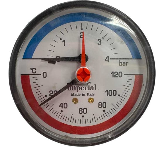 Термоманометр горизонтальный Imperial 80- 1/2-120C- 4bar 894.04