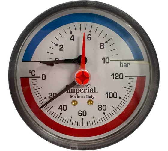 Термоманометр горизонтальный Imperial 80- 1/2-120C-10bar 894.10