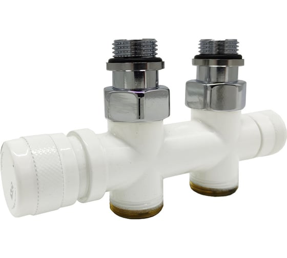 Узел нижнего подключения SR Rubinetterie прямой 1/2"х3/4"Е Белый 0682-1500VCEA 1