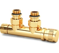 Узел нижнего подключения SR Rubinetterie угловой 1/2"х3/4"Е Золото правый 0681-1500D0E0