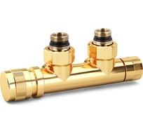 Угловой узел для нижнего подключения SR Rubinetterie 1/2"x3/4", цвет золото 0694-1500D0E0